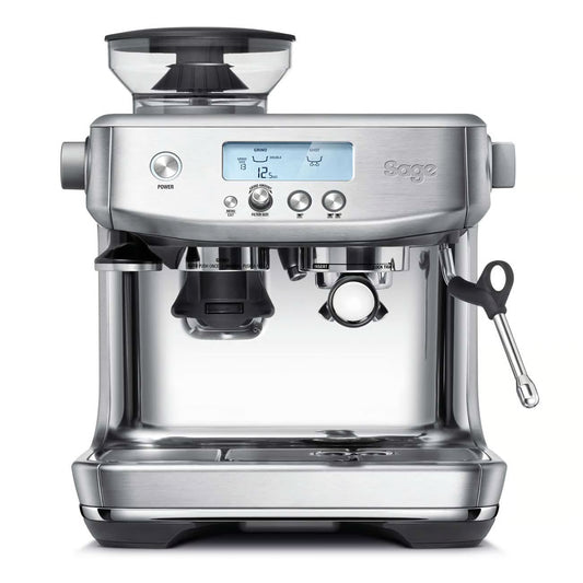 Silver Sage espresso machine on a white background